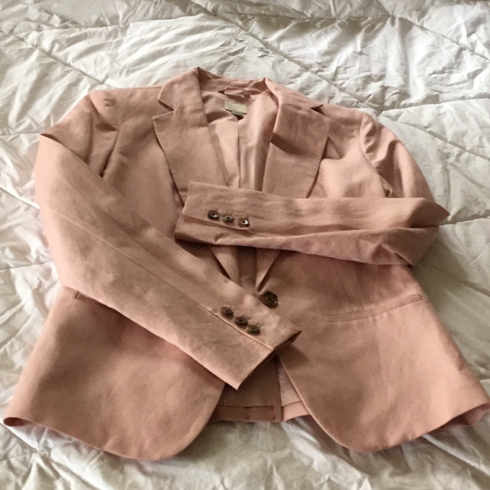 A new day pink linen blazer